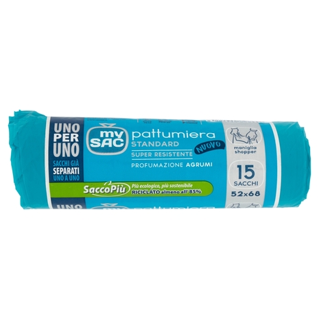 my Sac Uno per Uno pattumiera Standard 52x68 Profumazione Agrumi Sacchi 15 pz